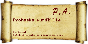 Prohaska Aurélia névjegykártya